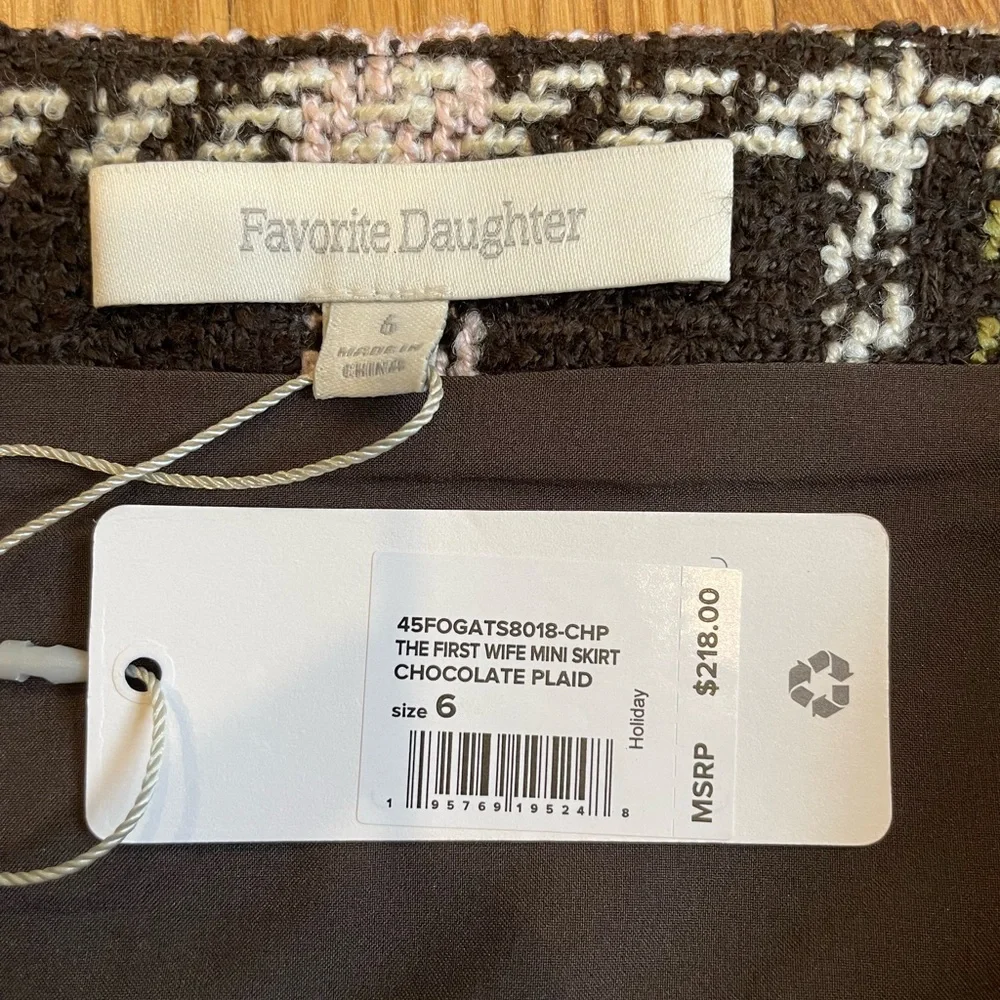 Favorite Daughter Chocolate Brown Plaid Mini Skirt - Picture 6 of 6